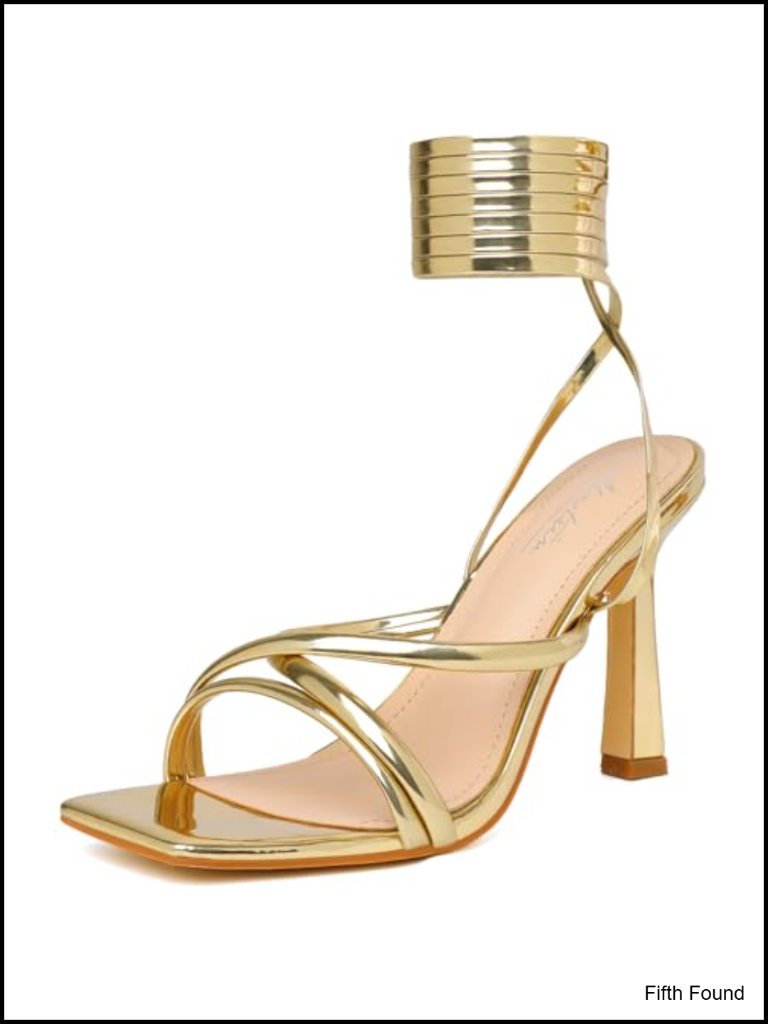 Lace Up Square Open Toe Stiletto Heeled Sandals, High Heels For Party